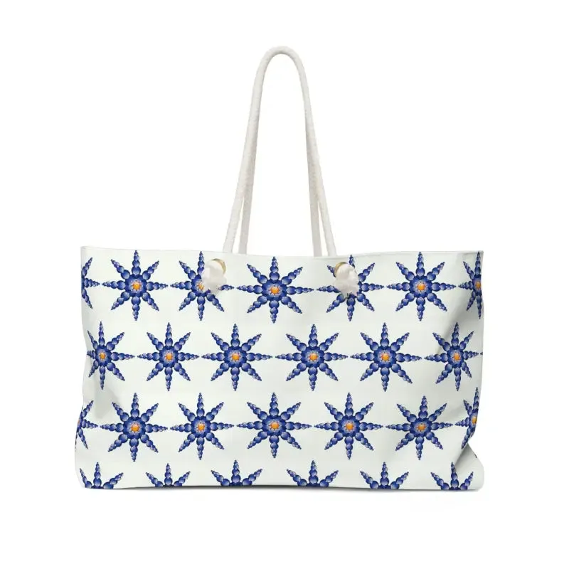 Oversized Polyester Weekender Bag Geometric Pattern