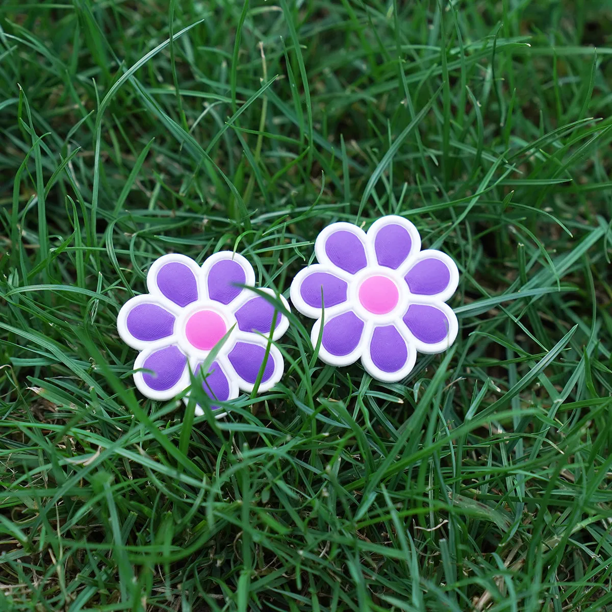 Owllaser Two Flowers Charms for Bogg Bag, PVC Rubber Totes Inserts Charms Accessories for Handbag Beach Tote Bag
