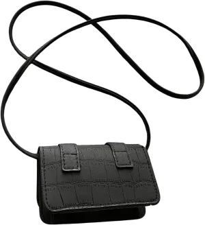 OYOANGLE Women's Buckle Decor Mini Shoulder Bags Solid Square Crossbody Bag
