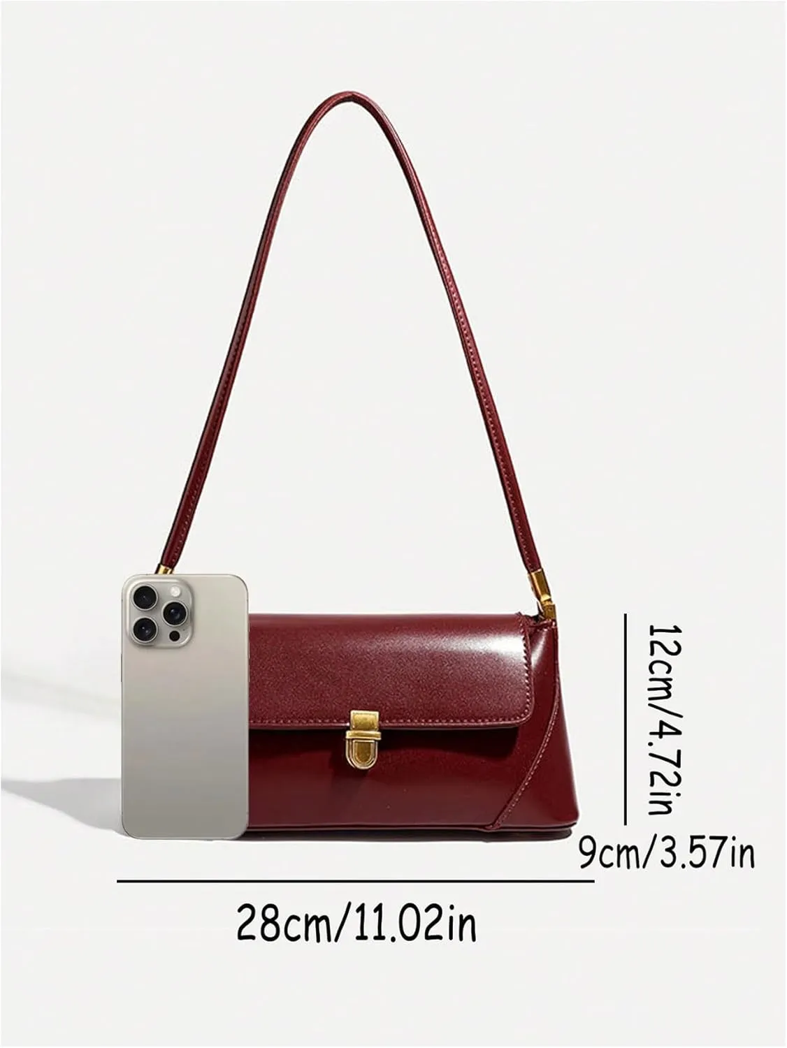 OYOANGLE Women's Leather Flap Shoulder Bags Top Handle Retro Square Purse Handbags Vintage Small Underarm Bag