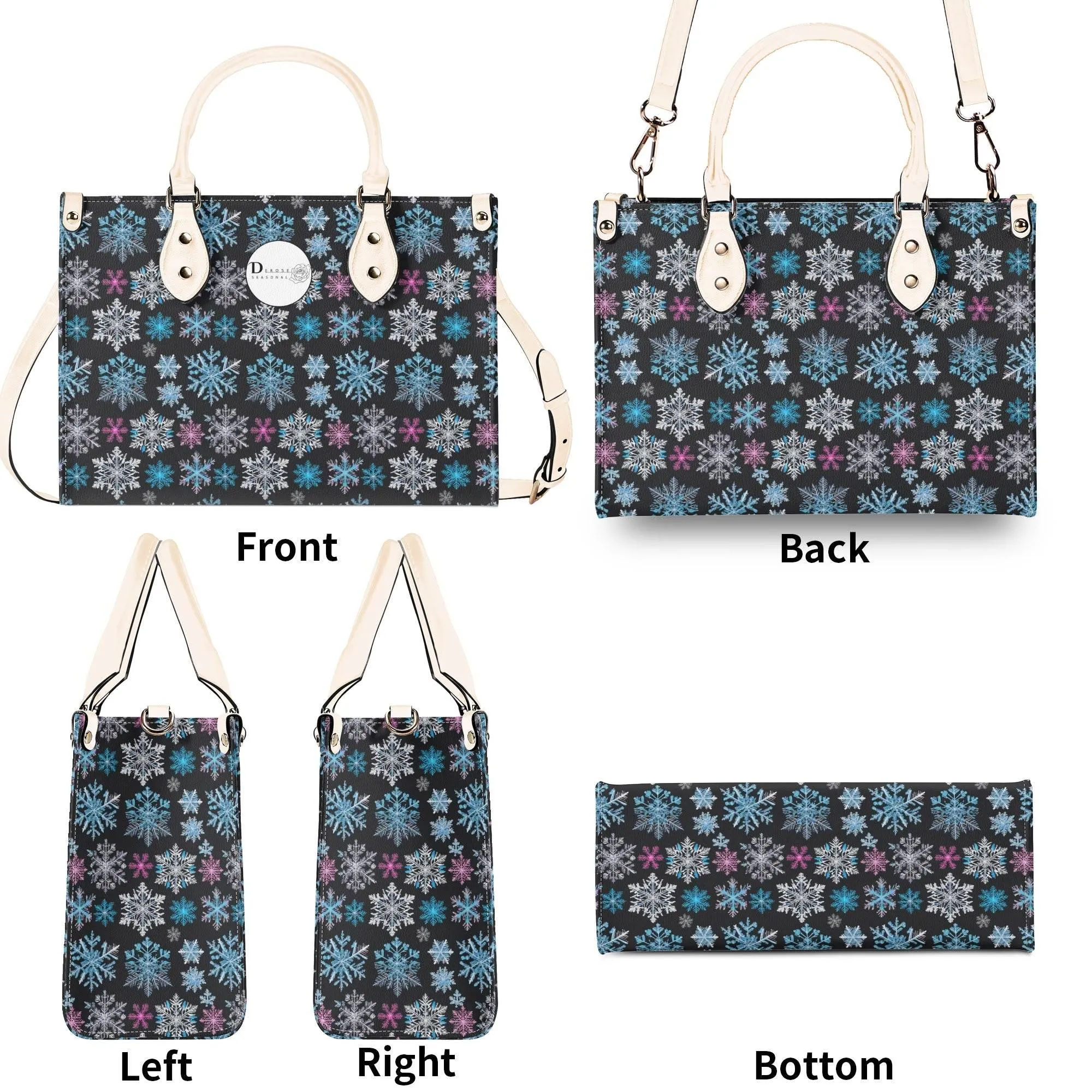 Party Snowflakes Luxury Women Leather Handbag (3 sizes)