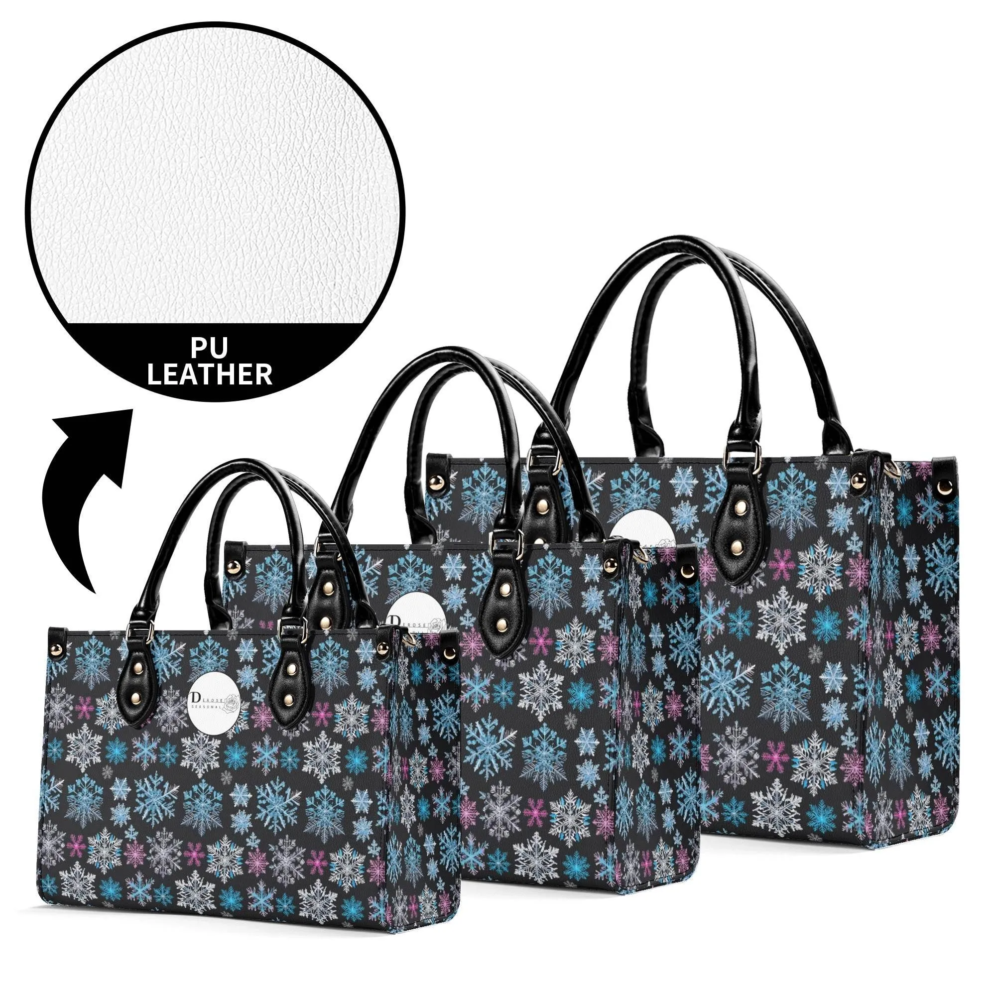 Party Snowflakes Luxury Women Leather Handbag (3 sizes)