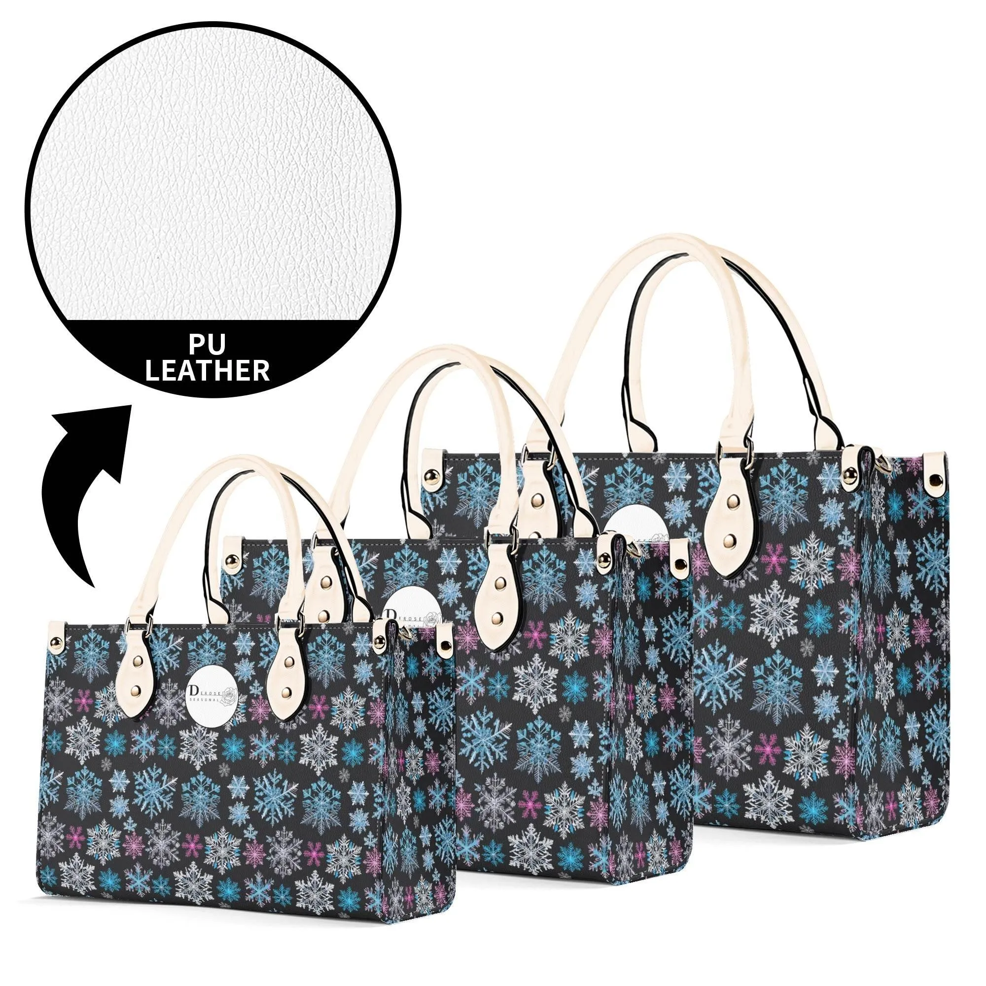 Party Snowflakes Luxury Women Leather Handbag (3 sizes)