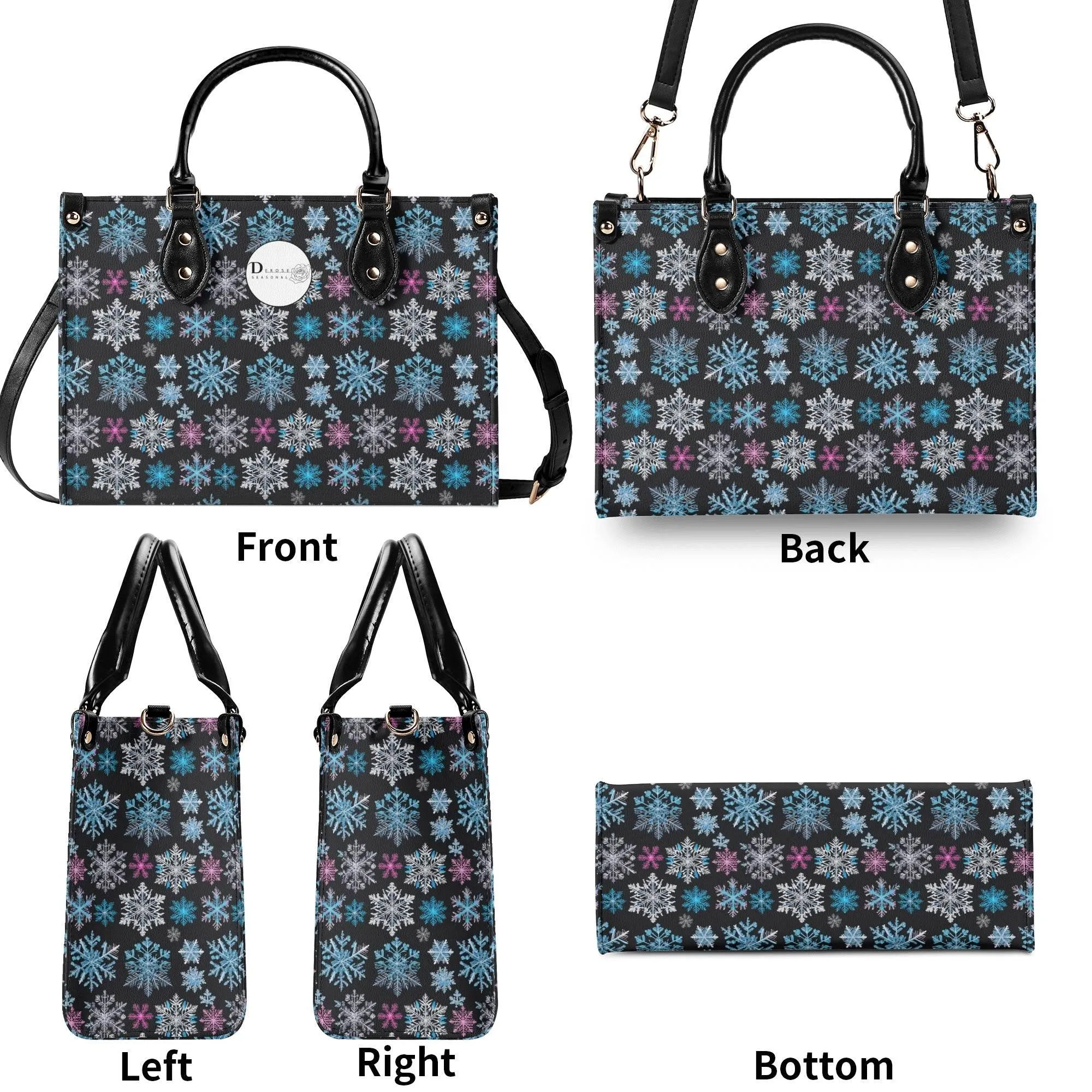 Party Snowflakes Luxury Women Leather Handbag (3 sizes)