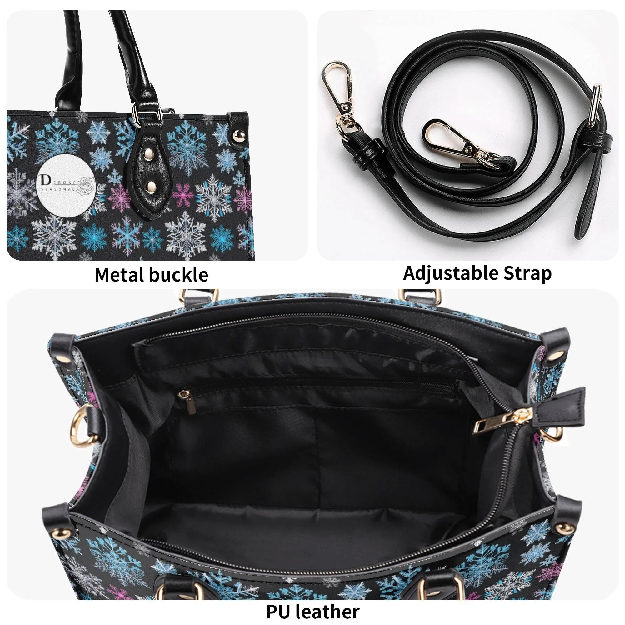 Party Snowflakes Luxury Women Leather Handbag (3 sizes)