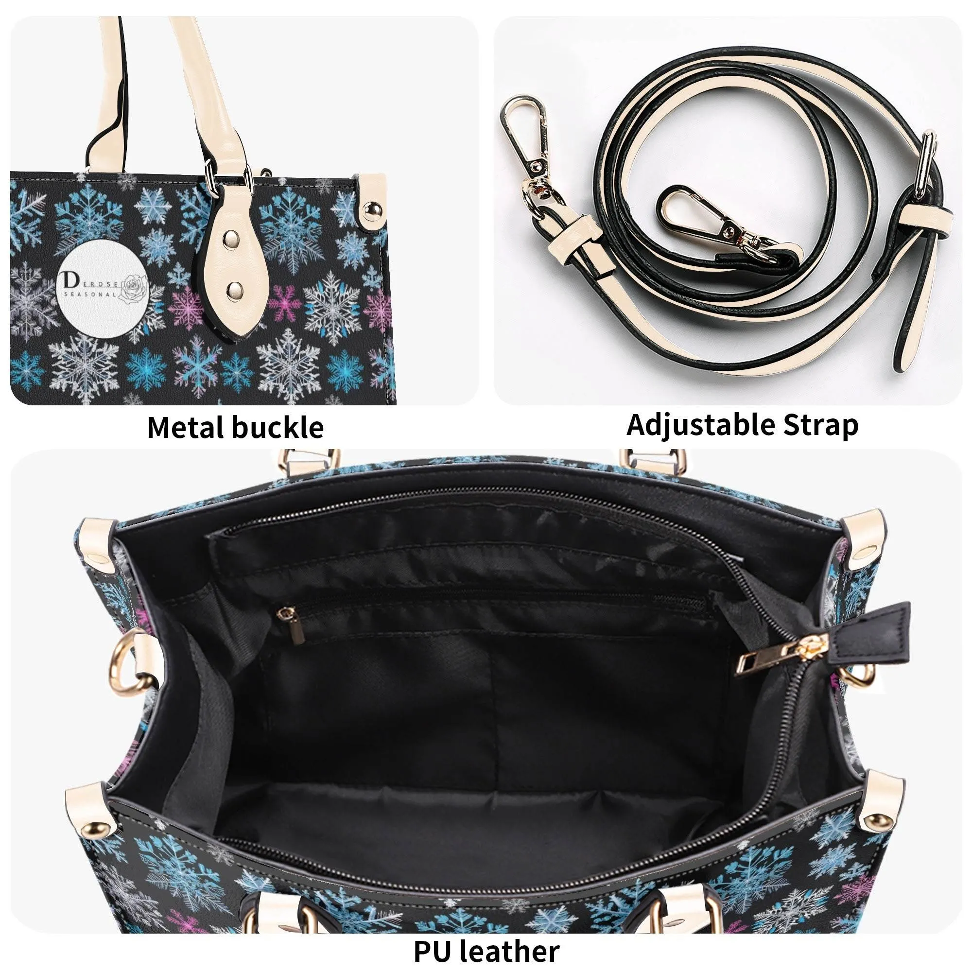 Party Snowflakes Luxury Women Leather Handbag (3 sizes)