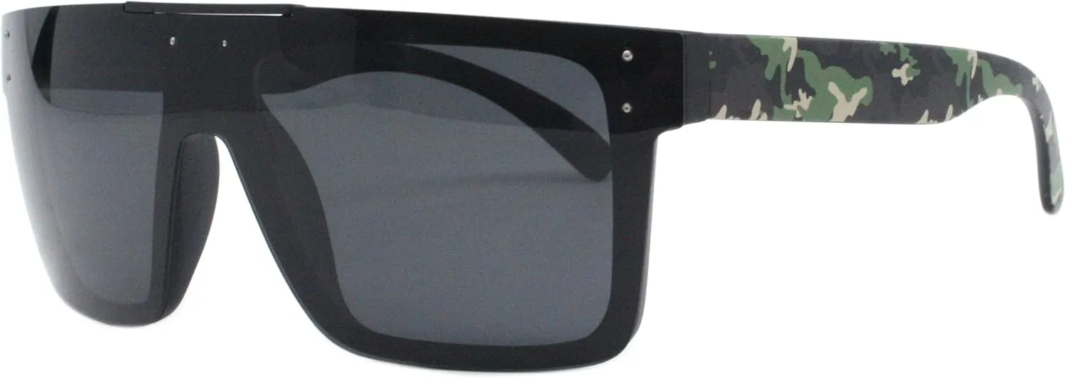 PASTL Polarized Lens Sunglasses Matte Black Square Sporty Fashion UV400