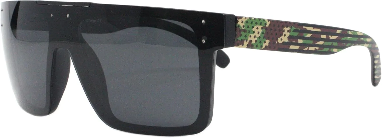 PASTL Polarized Lens Sunglasses Matte Black Square Sporty Fashion UV400