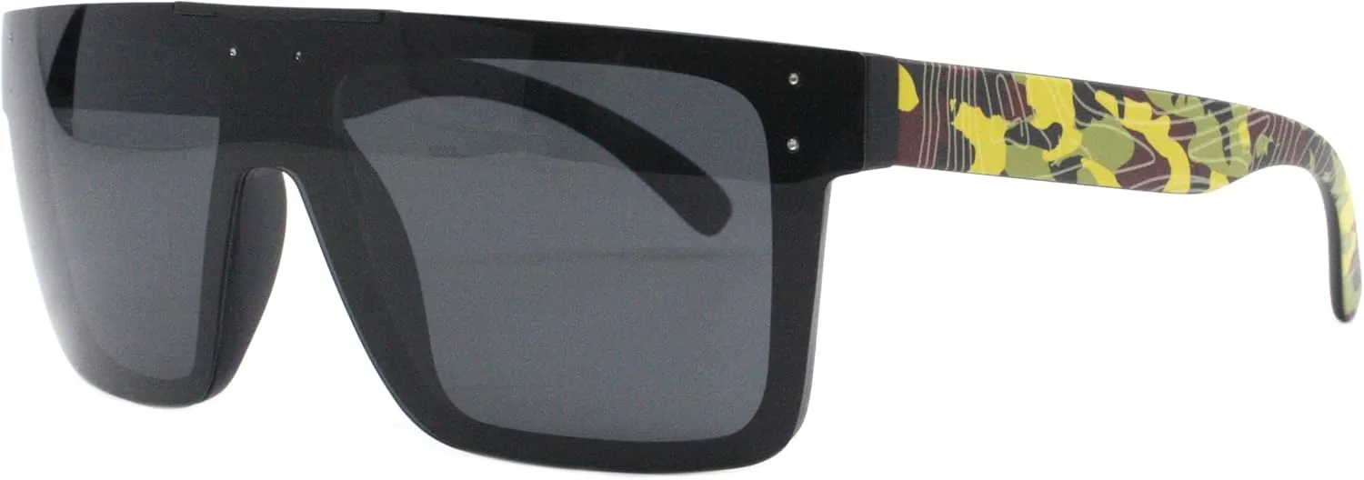 PASTL Polarized Lens Sunglasses Matte Black Square Sporty Fashion UV400