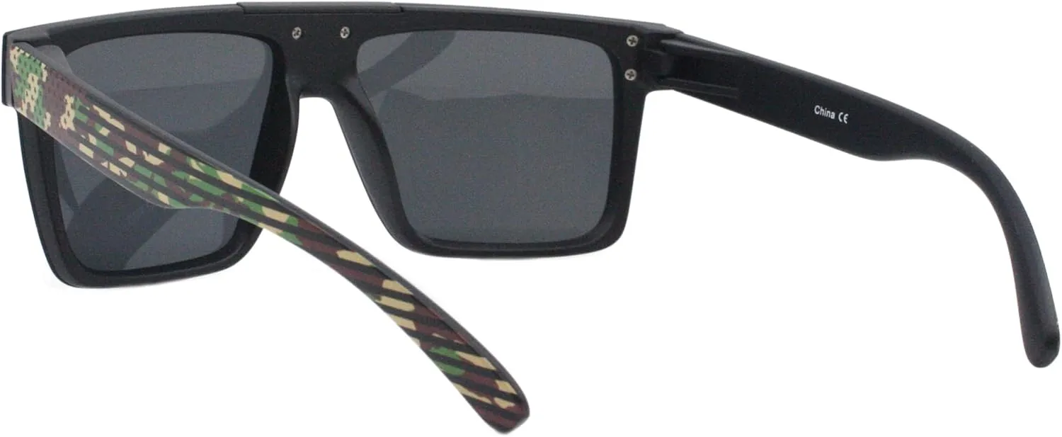 PASTL Polarized Lens Sunglasses Matte Black Square Sporty Fashion UV400