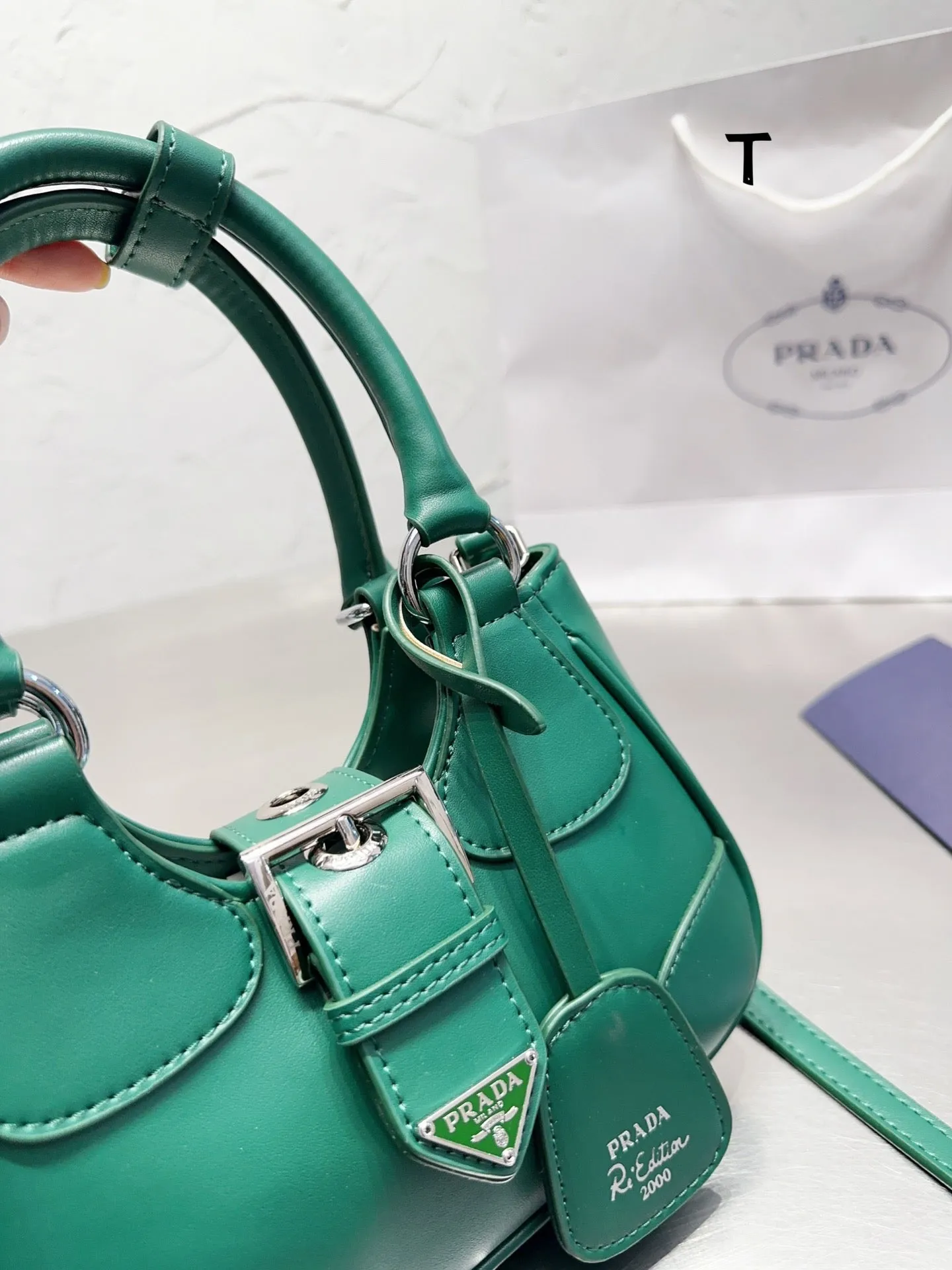 PD182 Prada Moon Leather Bag / 8.8x6.3x2.9inch