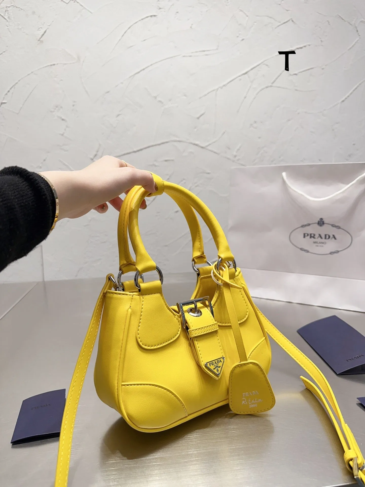 PD182 Prada Moon Leather Bag / 8.8x6.3x2.9inch