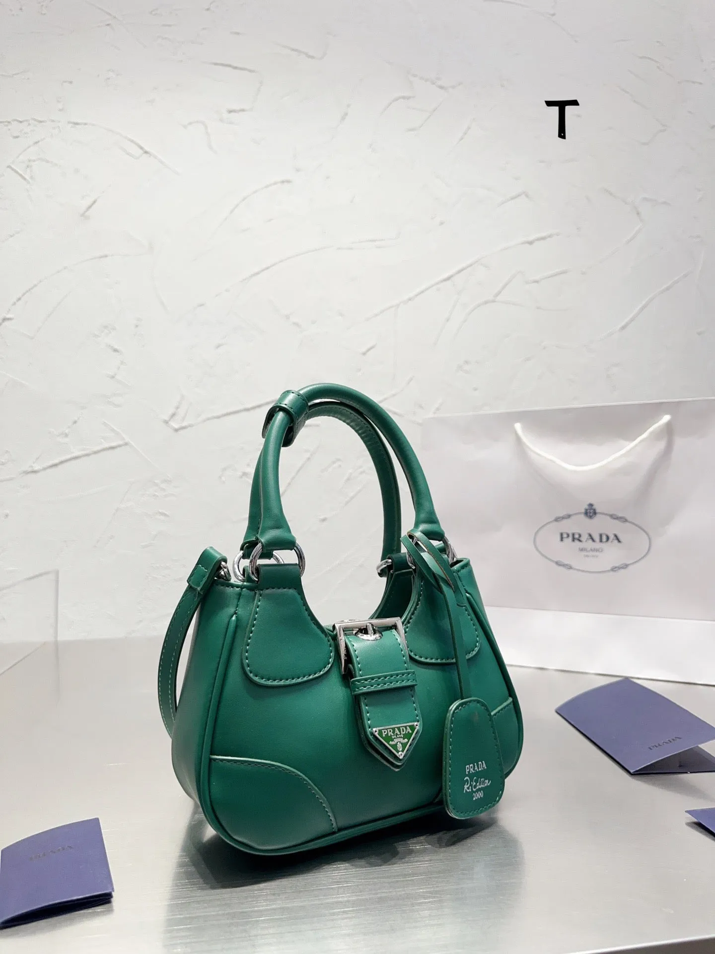 PD182 Prada Moon Leather Bag / 8.8x6.3x2.9inch