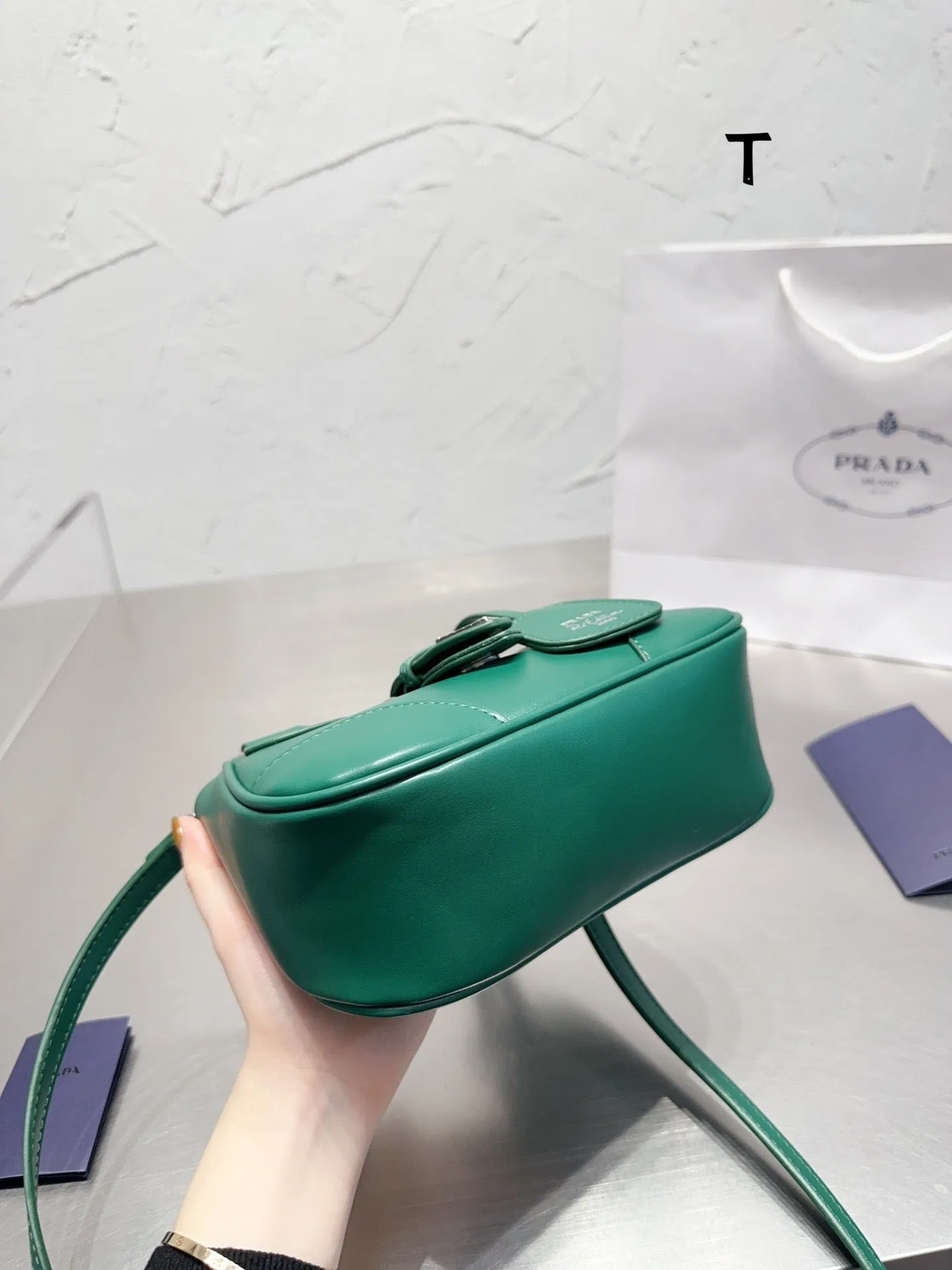 PD182 Prada Moon Leather Bag / 8.8x6.3x2.9inch
