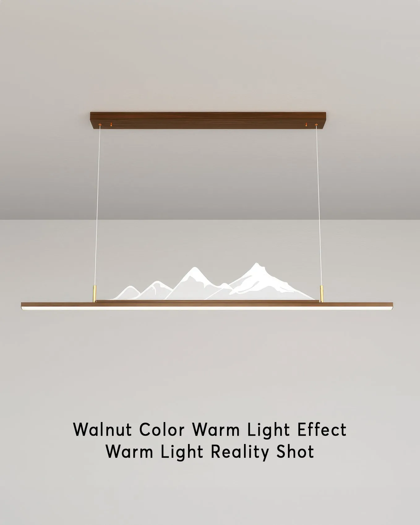 Pendant light with long wood grain Japanese Zen