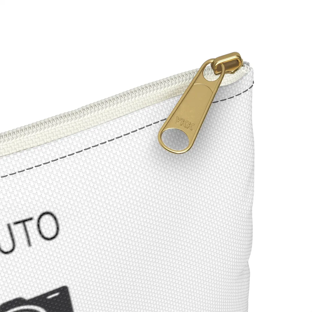 Photographer Raw White Zippered Accessory Pouch (FWS)