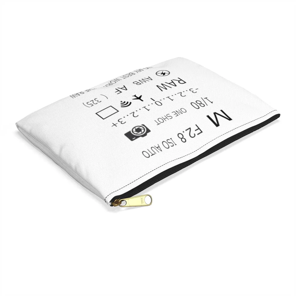 Photographer Raw White Zippered Accessory Pouch (FWS)