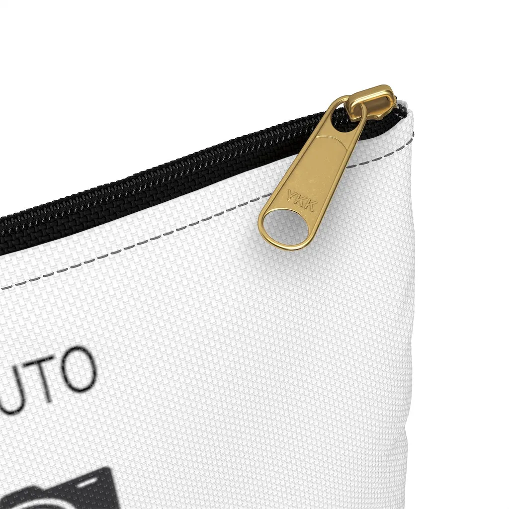Photographer Raw White Zippered Accessory Pouch (FWS)