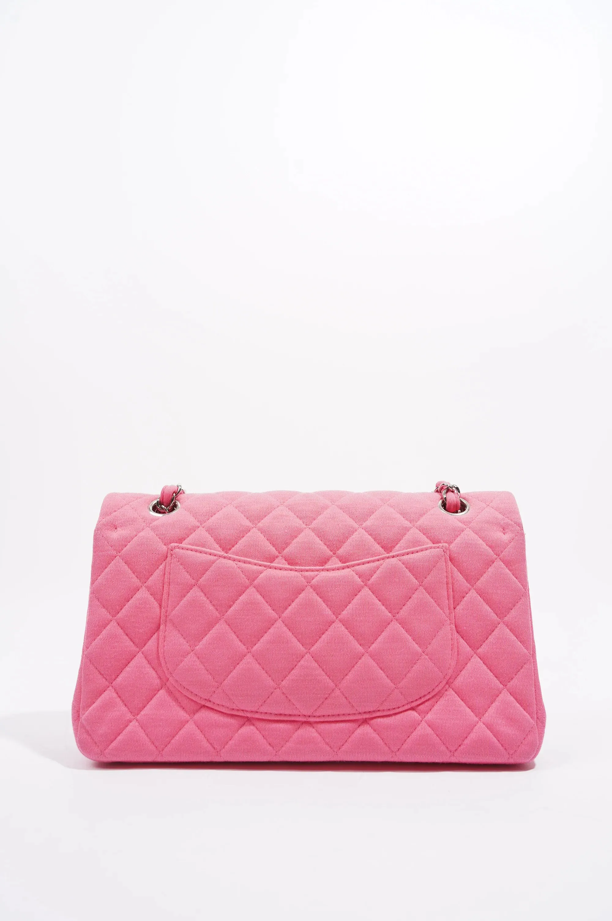 Pink Fabric Double Medium Flap Bag