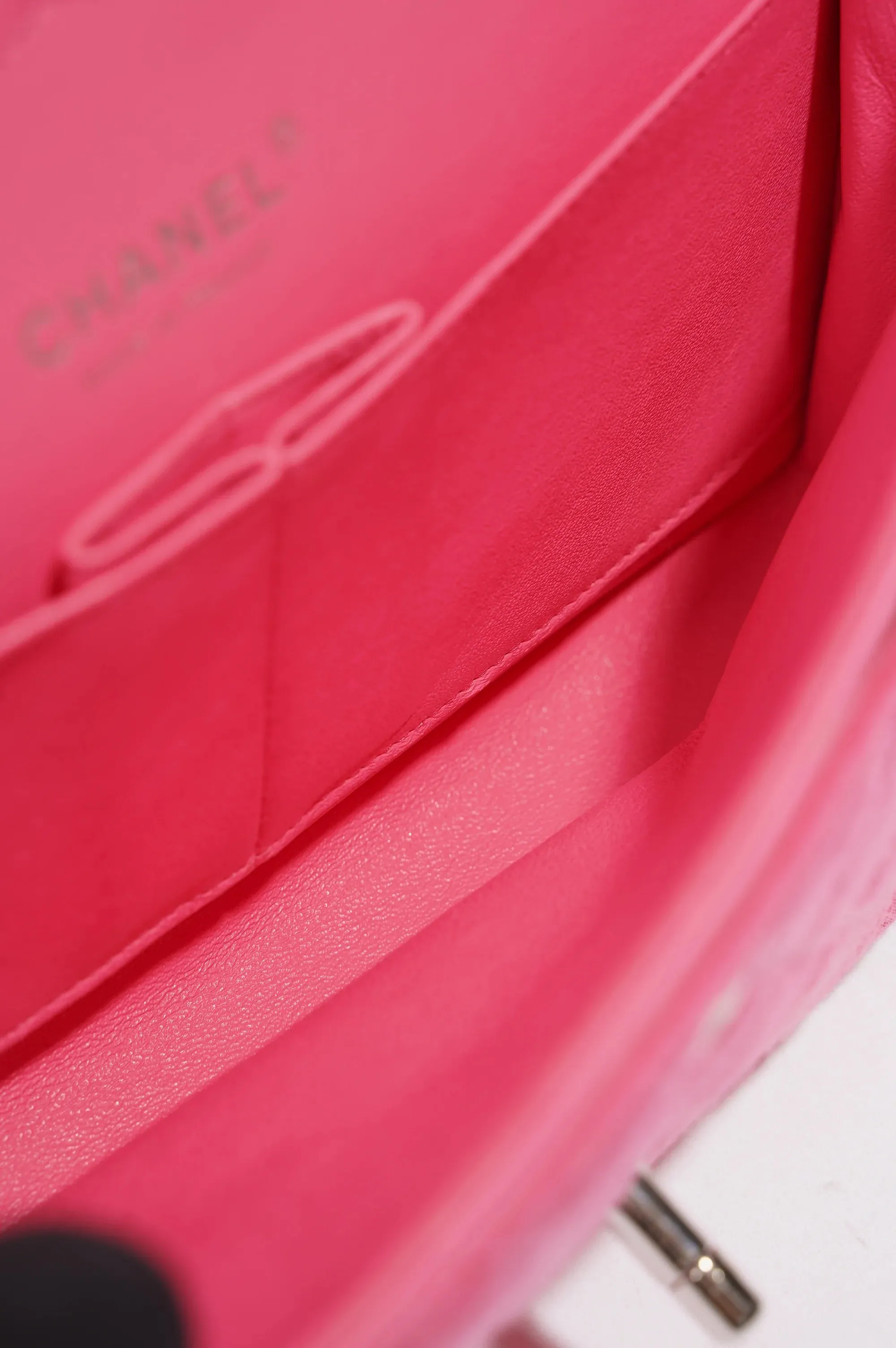 Pink Fabric Double Medium Flap Bag