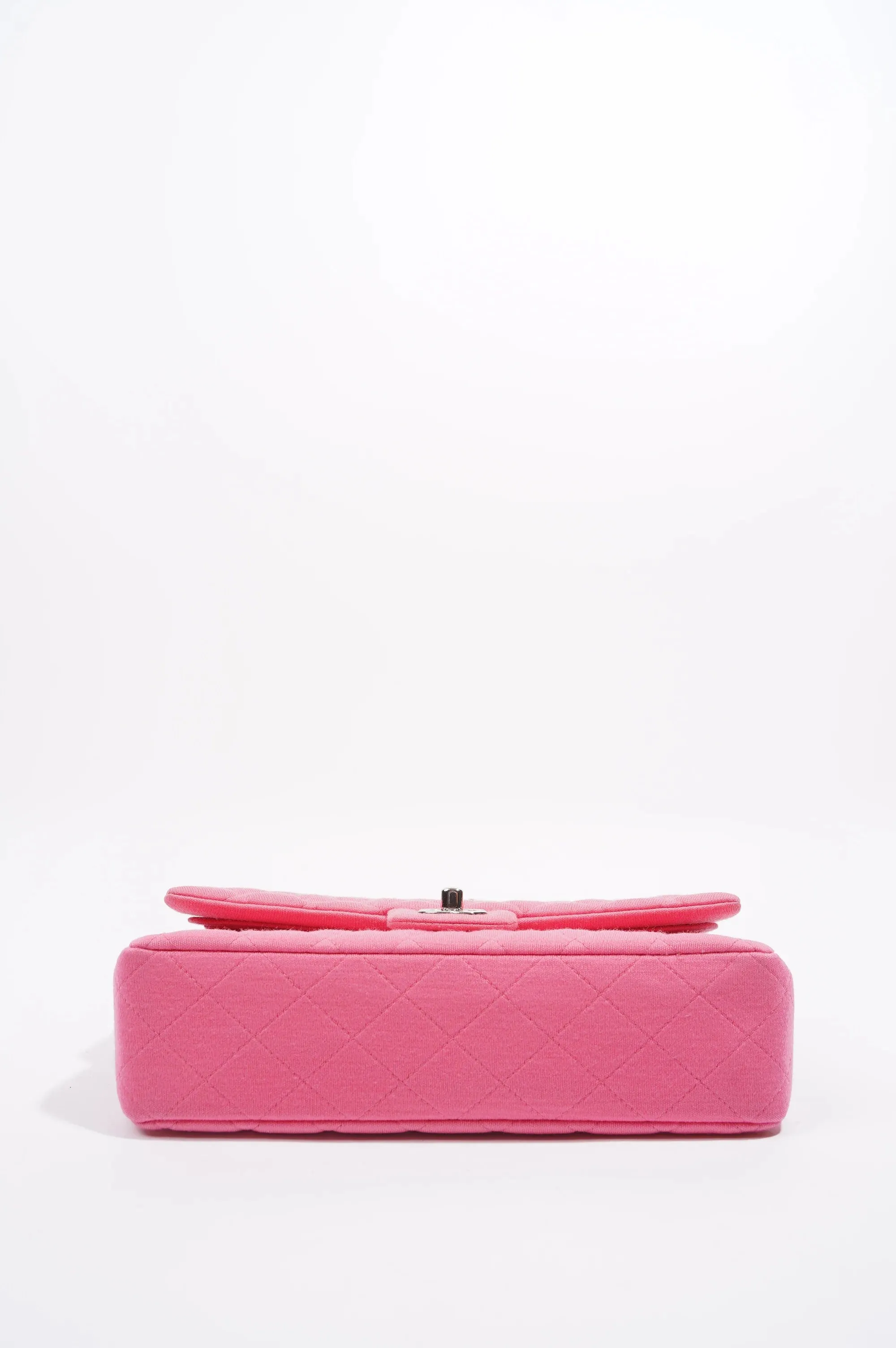 Pink Fabric Double Medium Flap Bag