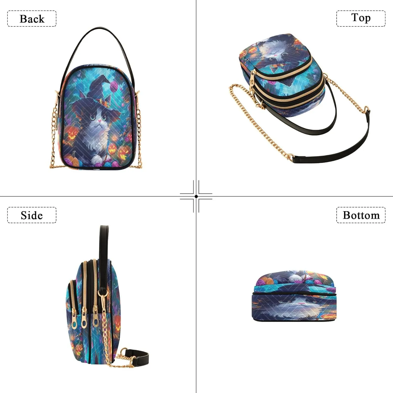 Pink Floral Koala Cross Body Bags Triple Zip Women's Crossbody Handbags, Work Bags for Women