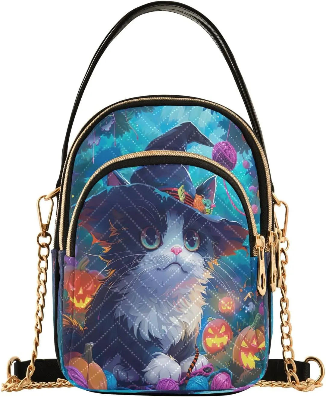 Pink Floral Koala Cross Body Bags Triple Zip Women's Crossbody Handbags, Work Bags for Women