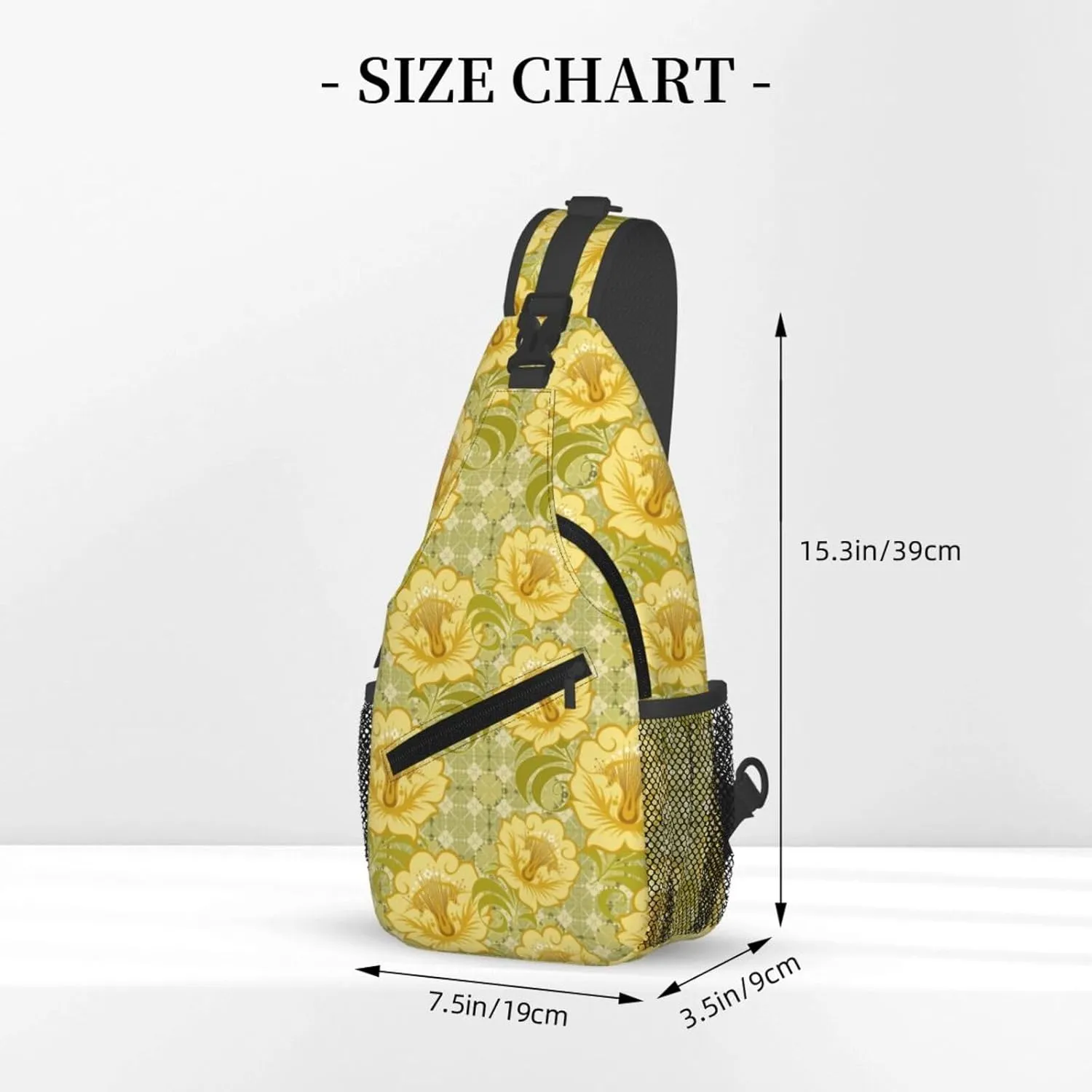 pink flower Chest Bags Crossbody Sling Bag Shoulder Bag Travel Hiking Daypack For Men Women