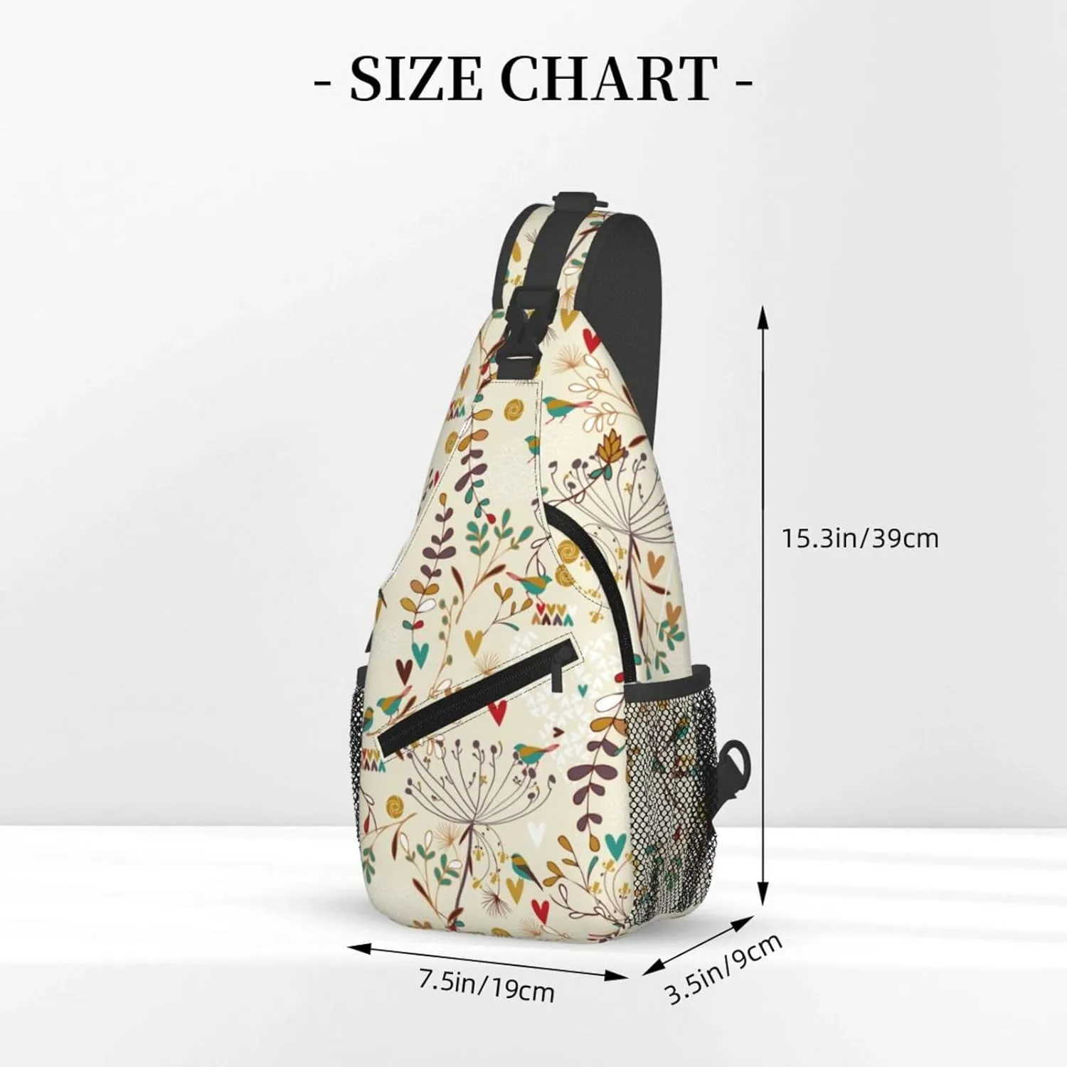 pink flower Chest Bags Crossbody Sling Bag Shoulder Bag Travel Hiking Daypack For Men Women