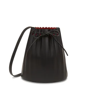 Pleated Bucket Bag - Black