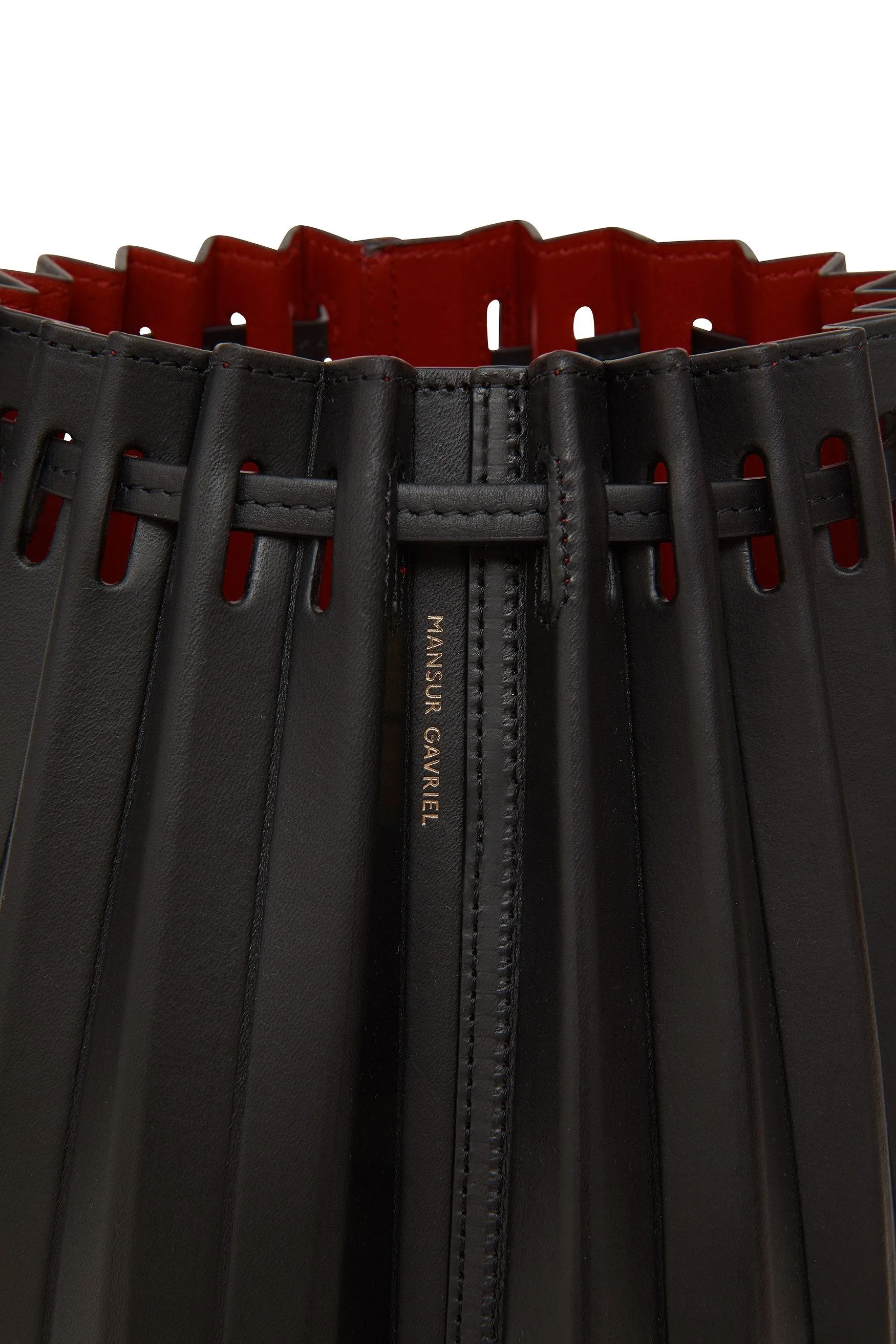 Pleated Bucket Bag - Black