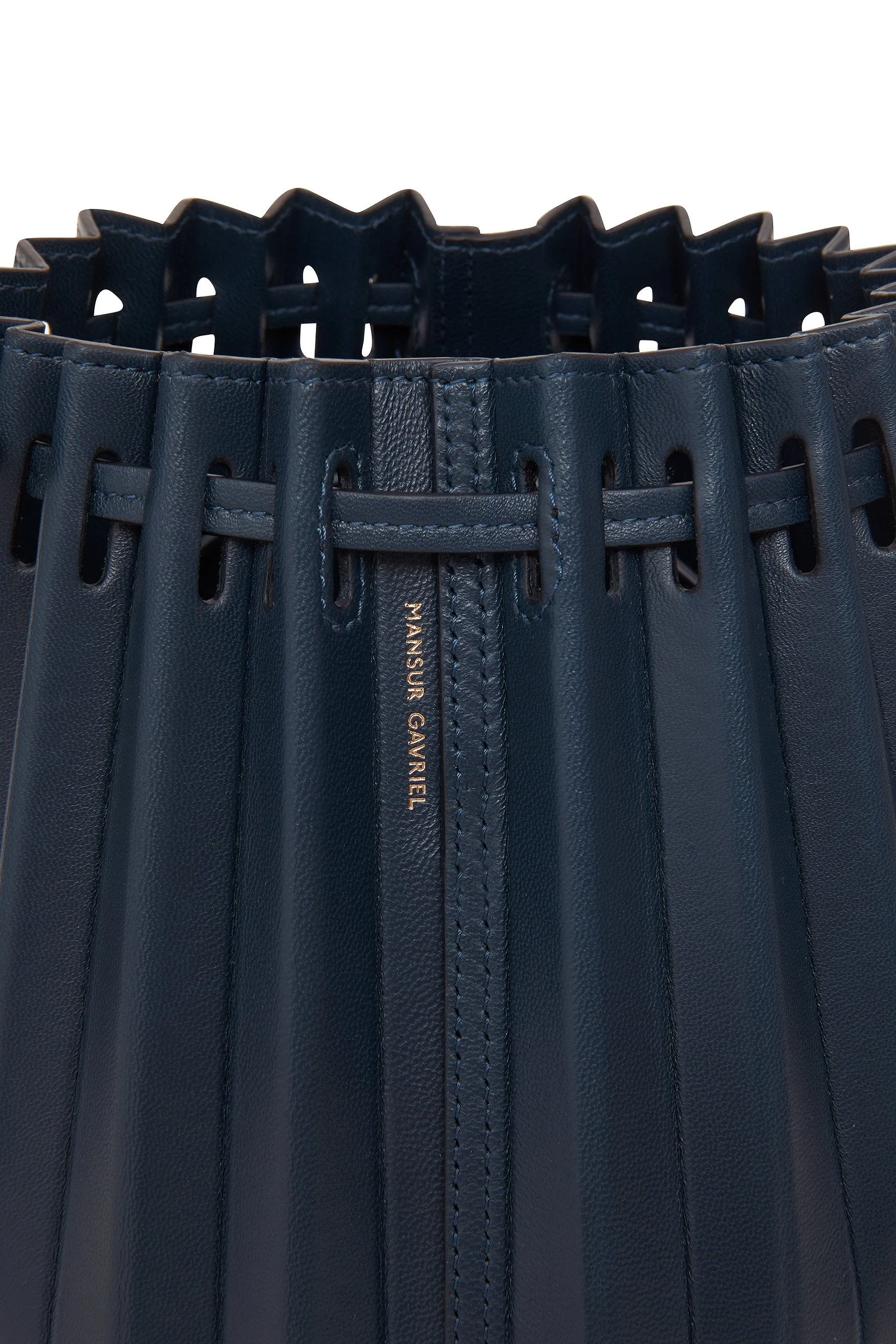Pleated Bucket Bag - Blu