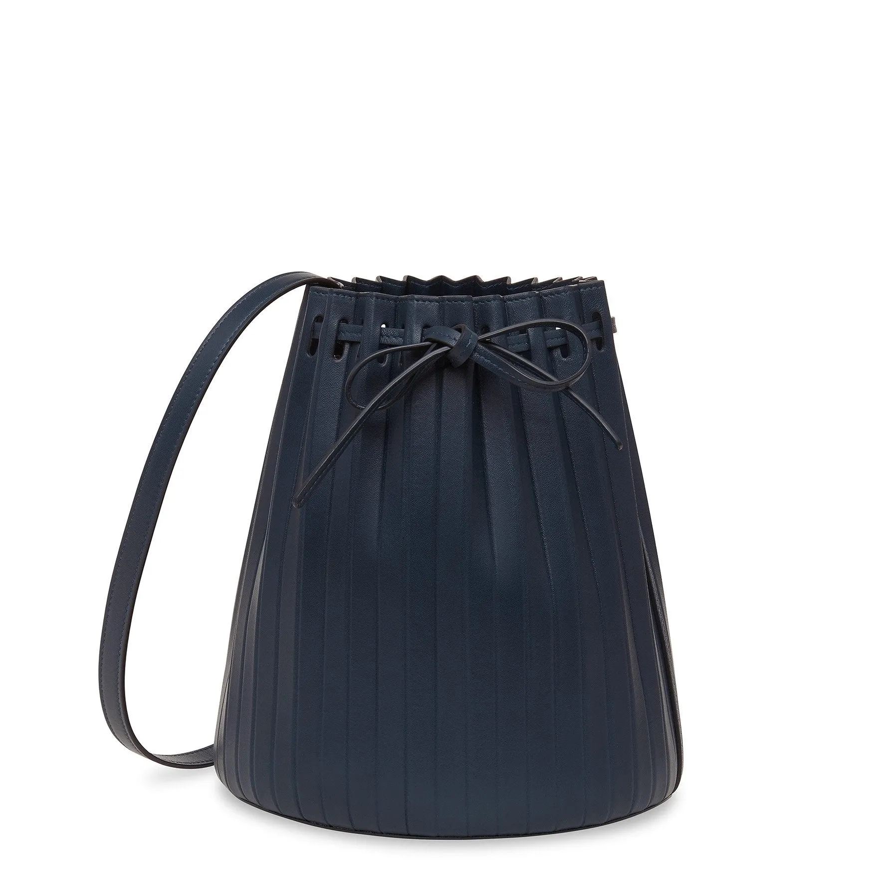 Pleated Bucket Bag - Blu