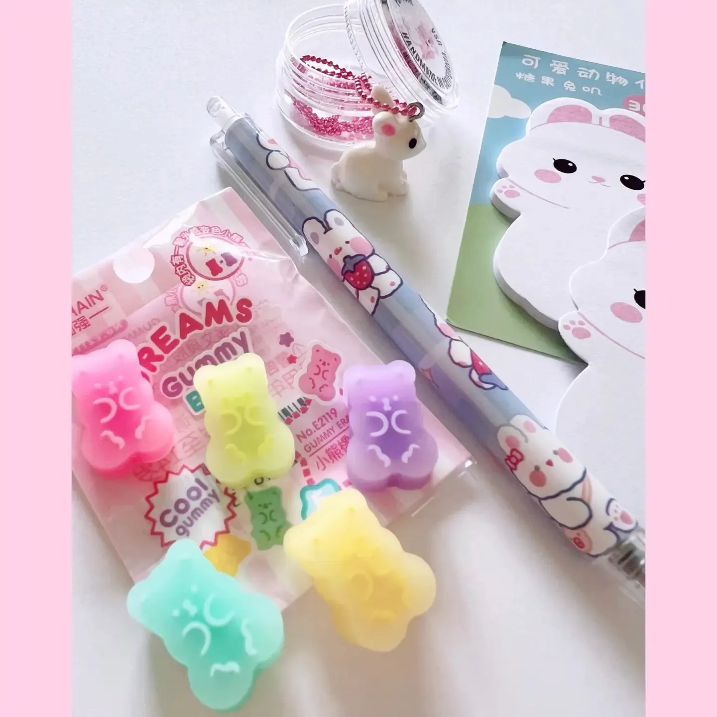 Pop Cutie Bunny Stationery/Toy/Necklace Gift Set