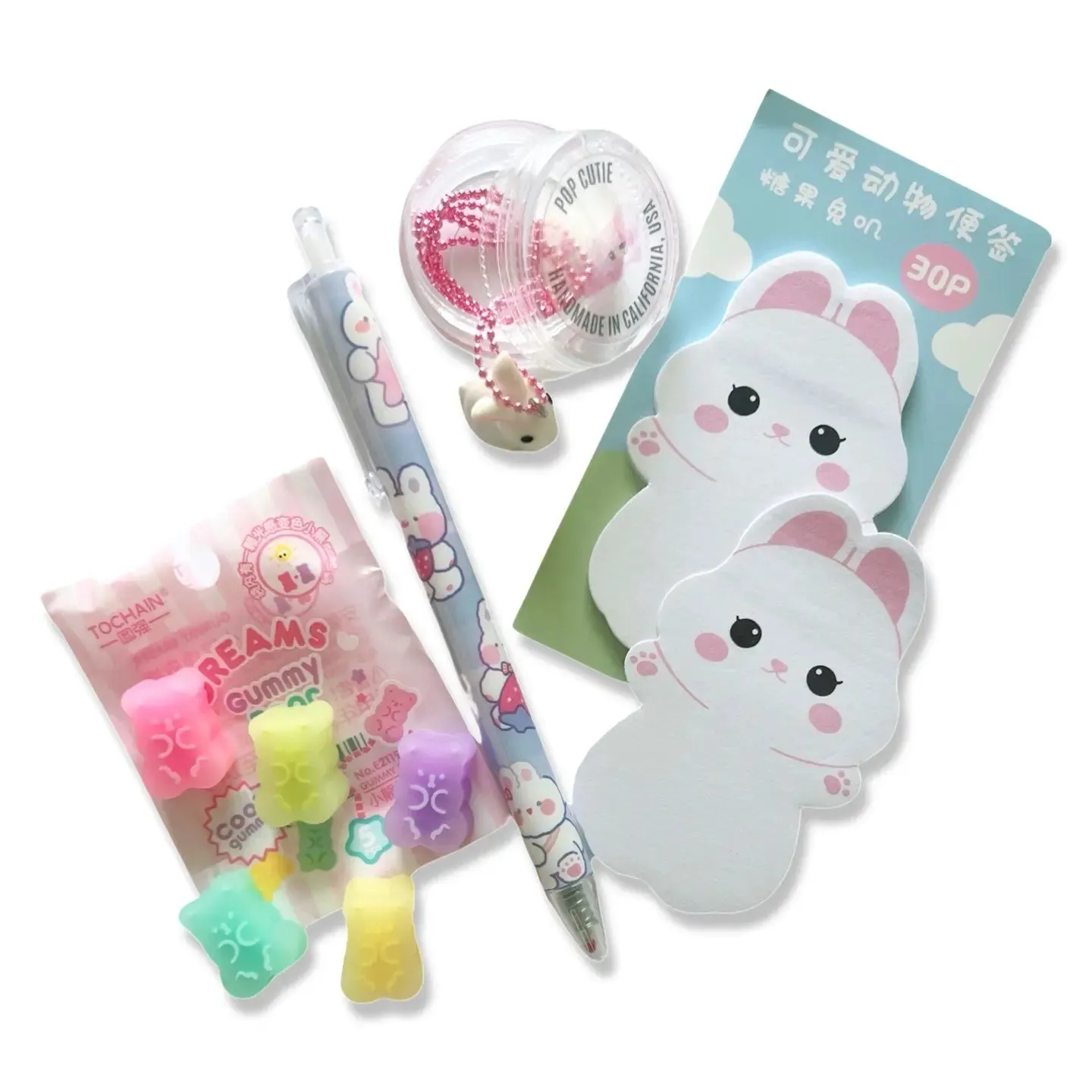 Pop Cutie Bunny Stationery/Toy/Necklace Gift Set