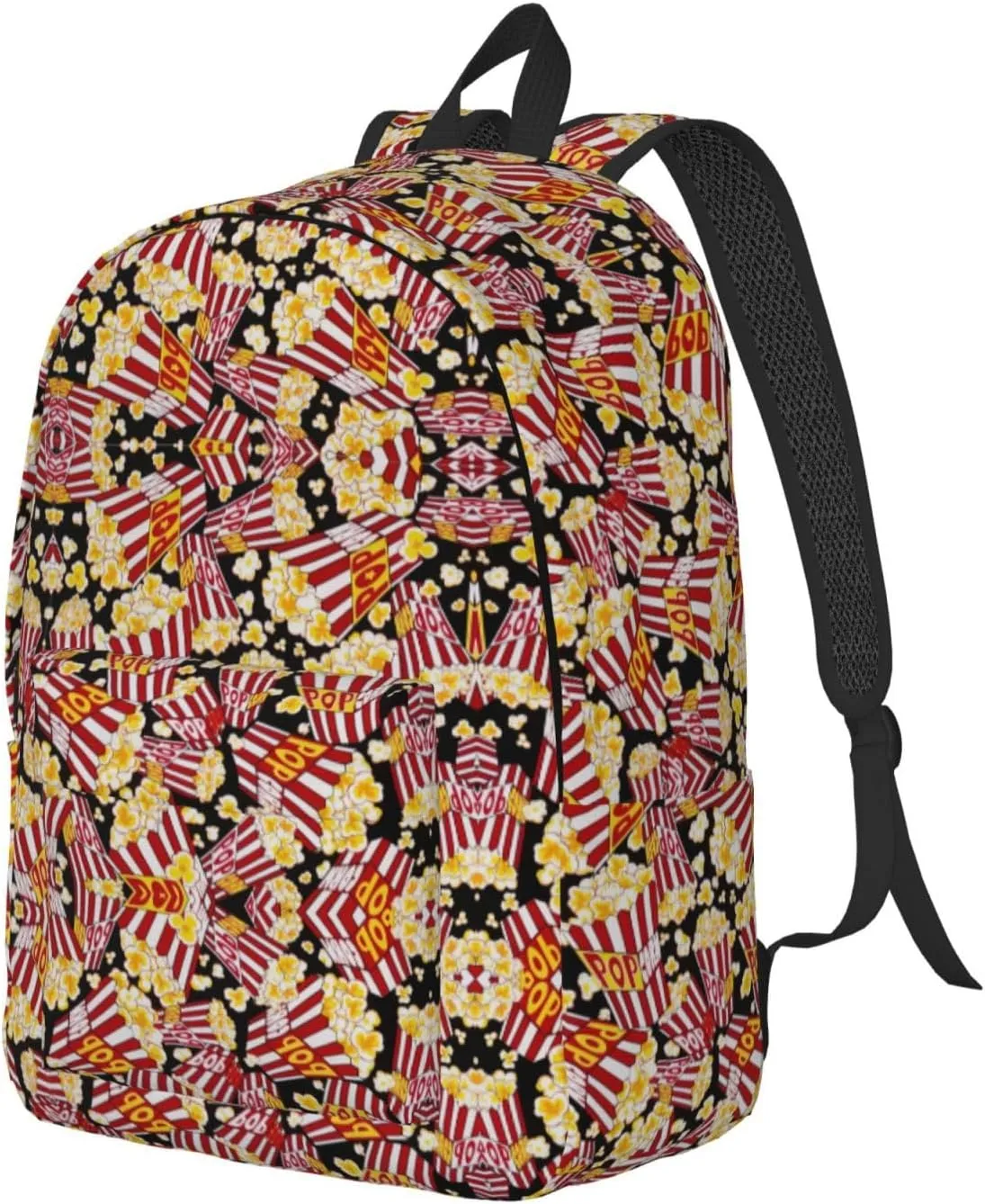 Popcorn Print Print Canvas Backpack Women,Mens Travel Casual Daypack Bookbag For Laptop Work Travel Hiking