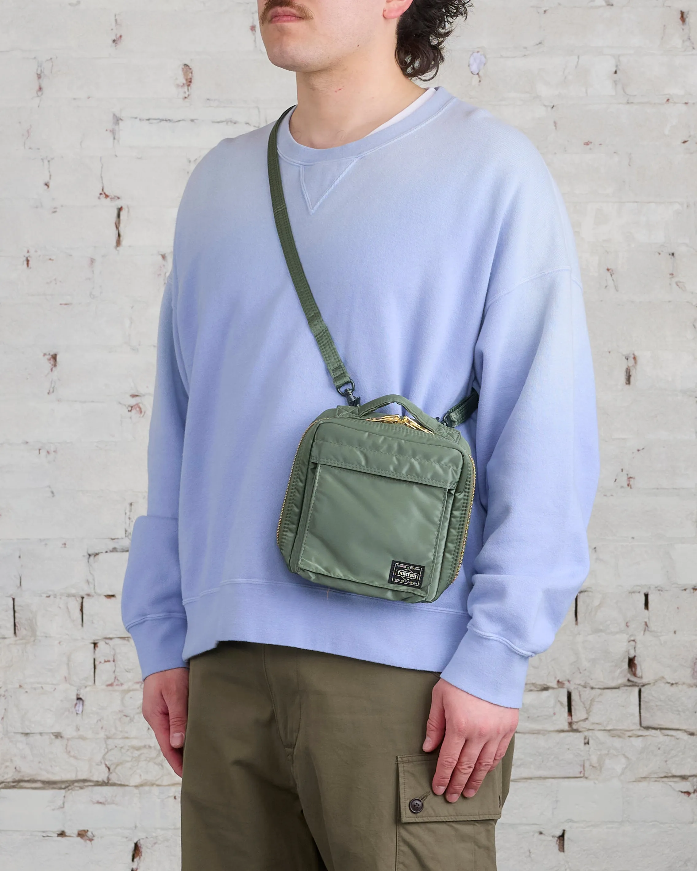 Porter Tanker Square Shoulder Bag Sage Green
