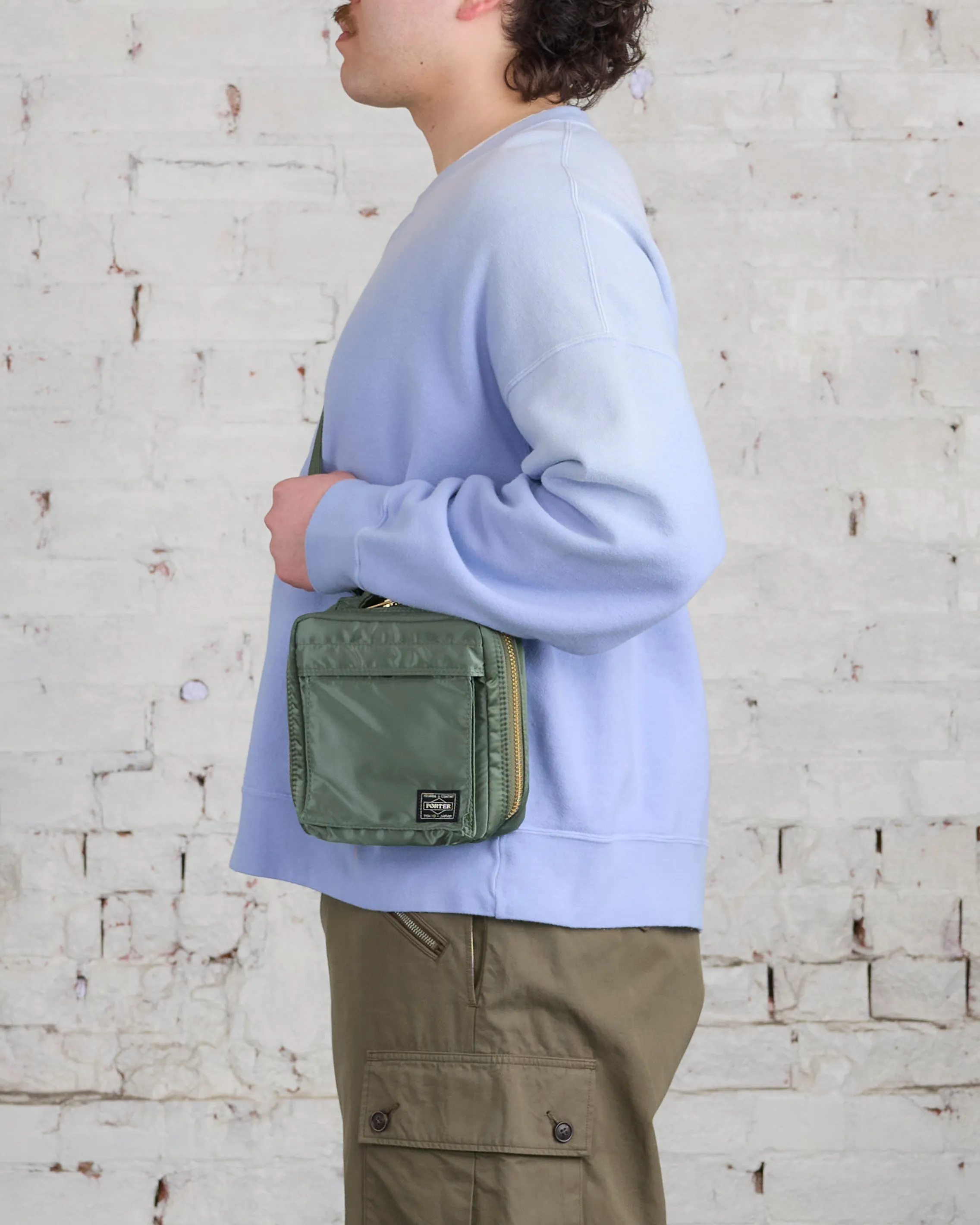 Porter Tanker Square Shoulder Bag Sage Green