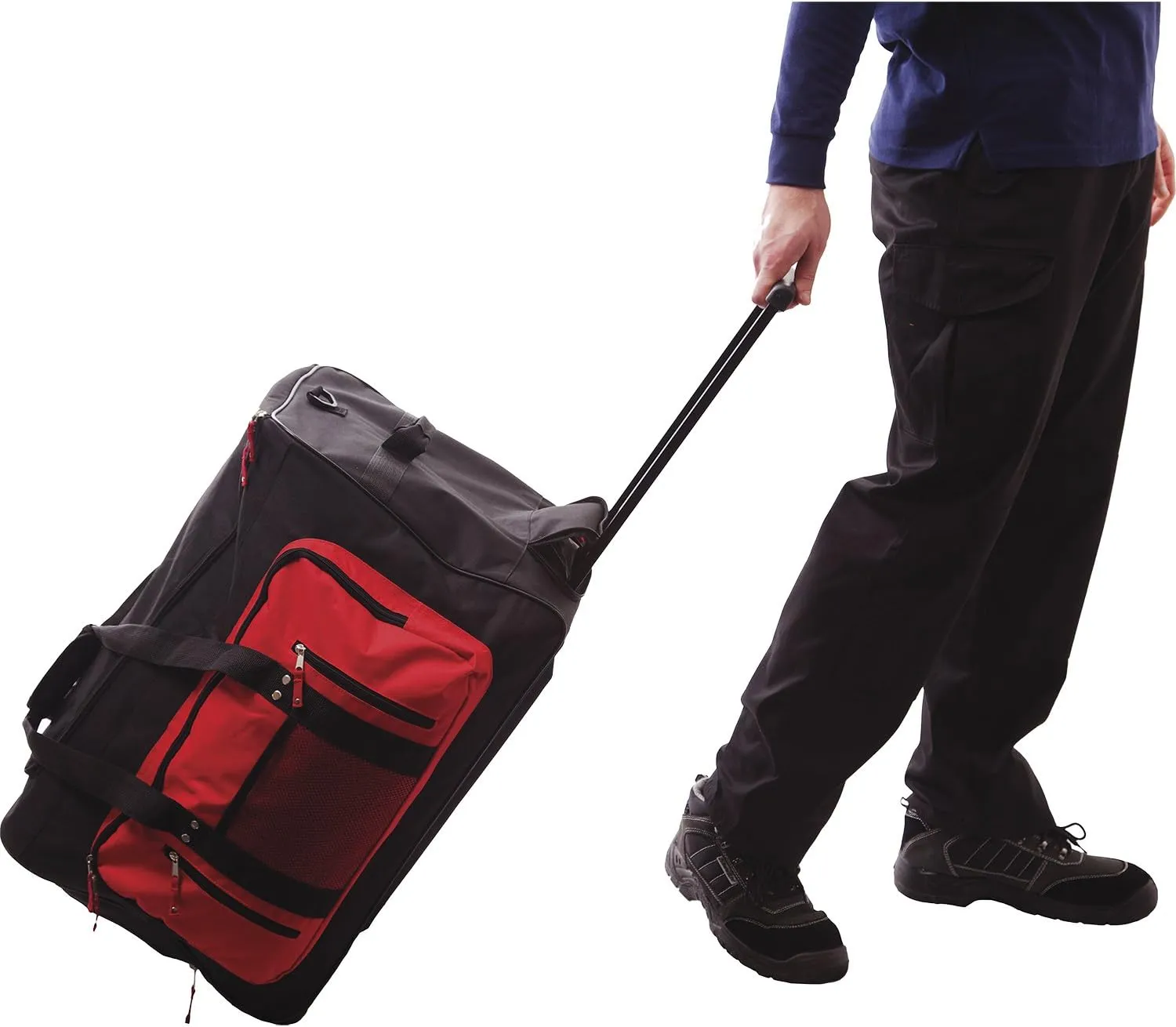 Portwest Multi-Pocket Trellis Box with Wheels 100 L, Black, Talla nica, Multi Pocket Trolley Bag