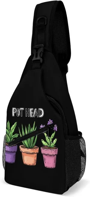 Pot-head Plants Sling Backpack Multipurpose Crossbody Shoulder Bags Travel Chest Bag Hiking Daypack