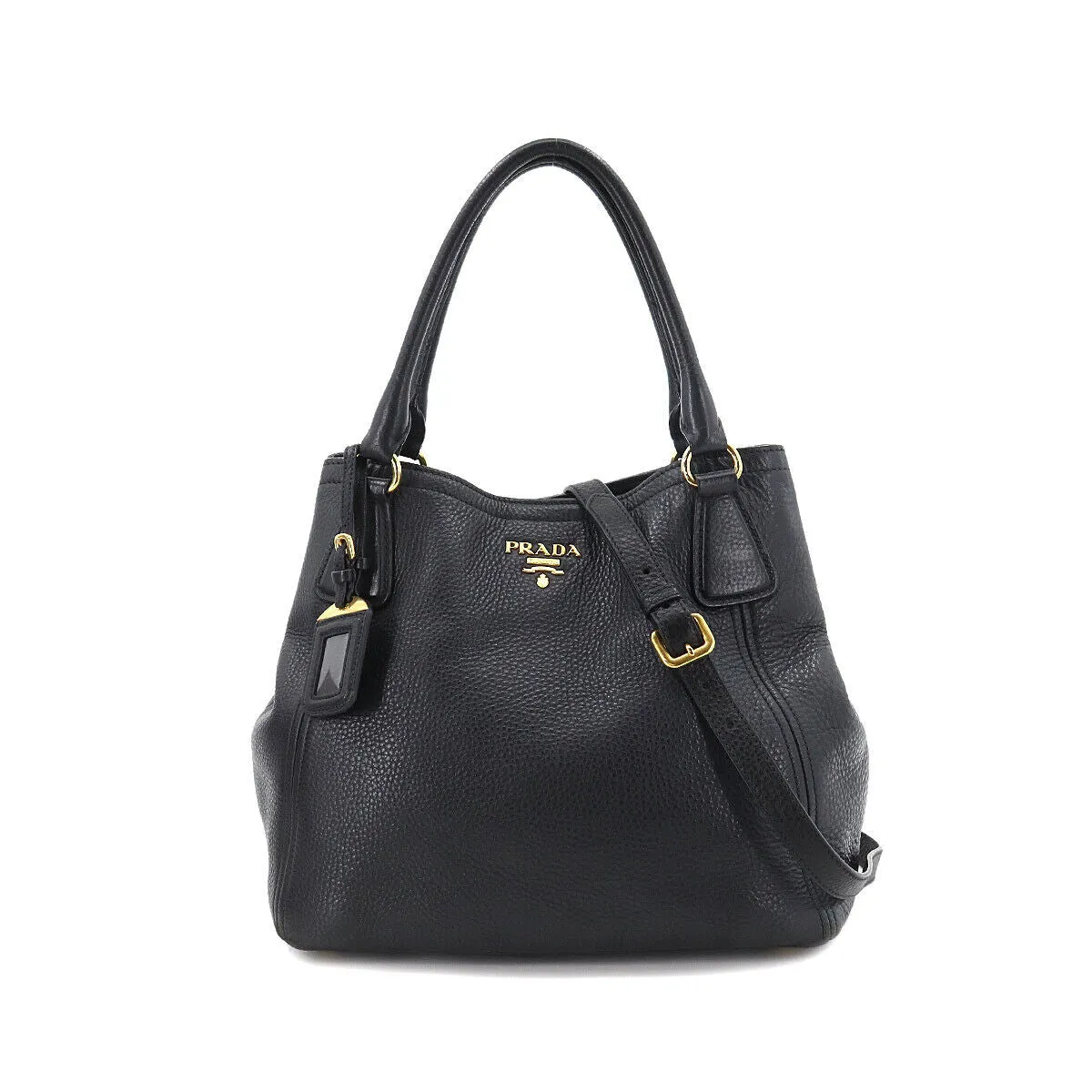 PRADA LEATHER VITELLO DAINO TOTE BAG