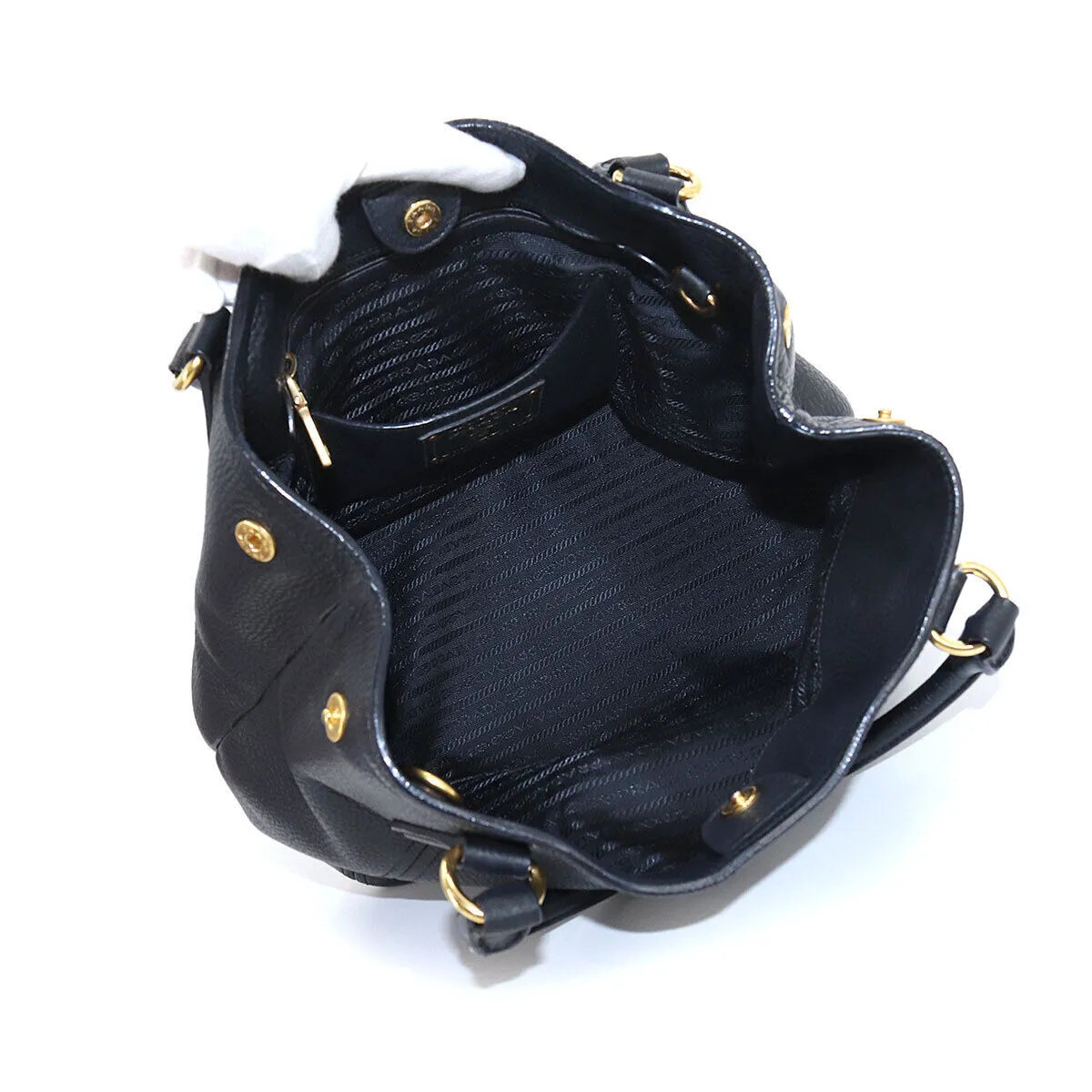 PRADA LEATHER VITELLO DAINO TOTE BAG
