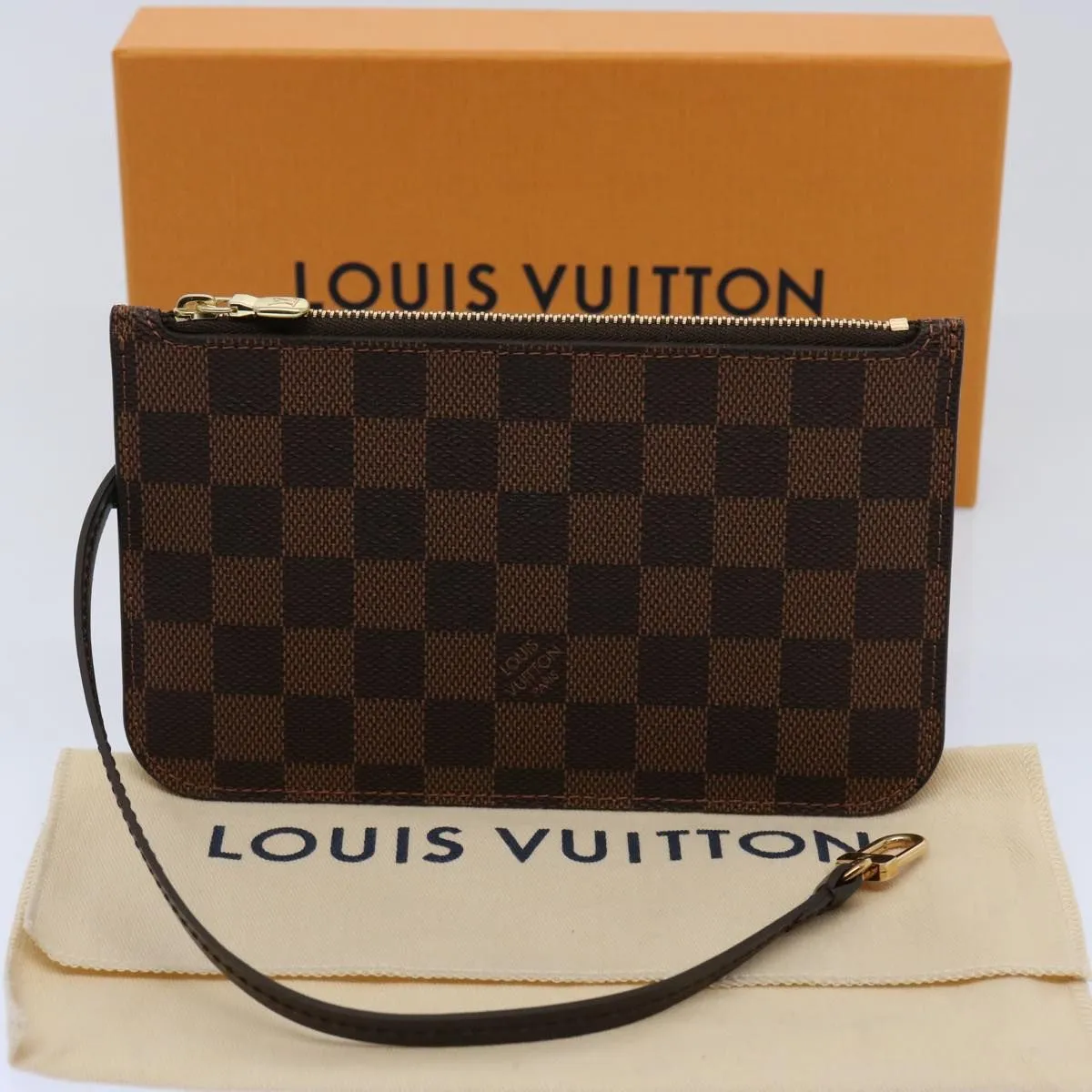 Pre-Owned Louis Vuitton Damier Ebene Neverfull PM Pouch- LV2069