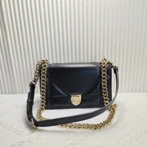 Preloved Dior Black Leather Shoulder Bag