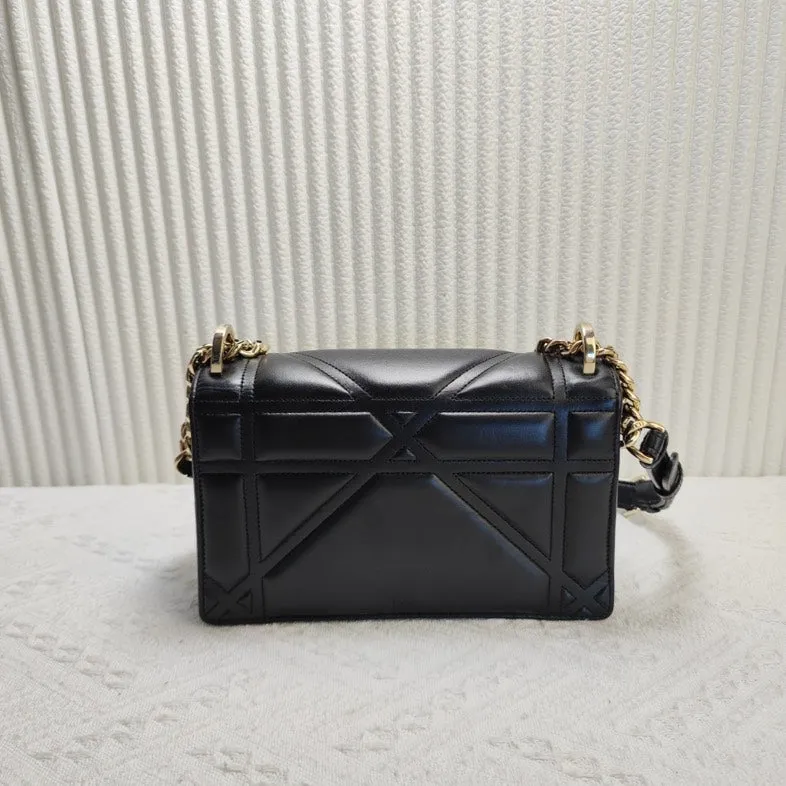 Preloved Dior Black Leather Shoulder Bag