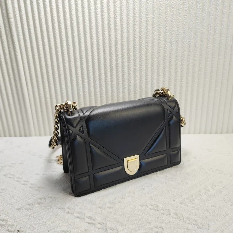 Preloved Dior Black Leather Shoulder Bag