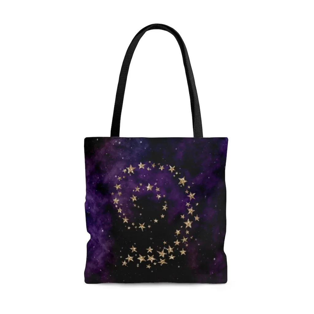 Premium Polyester Tote Bag - Galaxy #100 Swirl Stars | Small, Medium, or Large Tote Bag, Gift for Her, Graphic Tote Bag, Aesthetic Tote