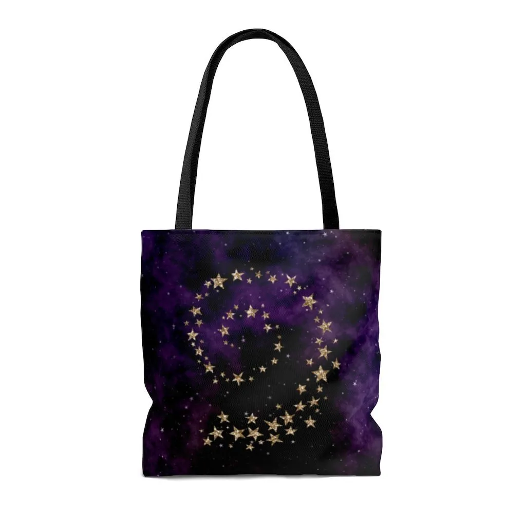 Premium Polyester Tote Bag - Galaxy #100 Swirl Stars | Small, Medium, or Large Tote Bag, Gift for Her, Graphic Tote Bag, Aesthetic Tote