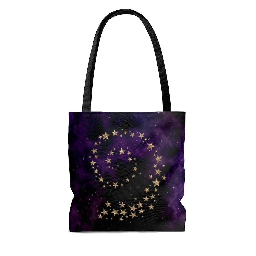Premium Polyester Tote Bag - Galaxy #100 Swirl Stars | Small, Medium, or Large Tote Bag, Gift for Her, Graphic Tote Bag, Aesthetic Tote