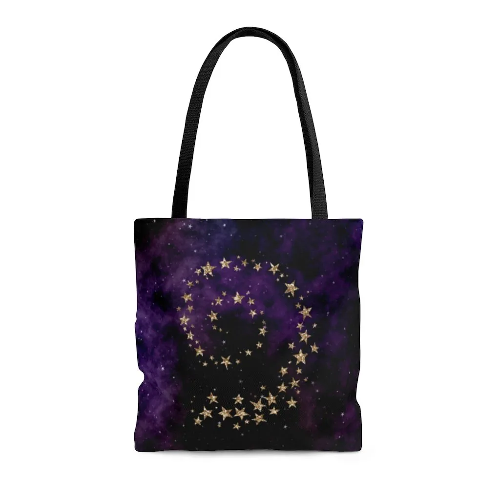 Premium Polyester Tote Bag - Galaxy #100 Swirl Stars | Small, Medium, or Large Tote Bag, Gift for Her, Graphic Tote Bag, Aesthetic Tote